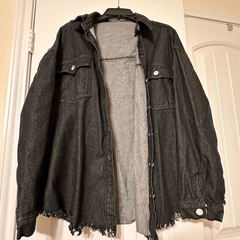 Zeagoo Charcoal Gray Shirt Jacket